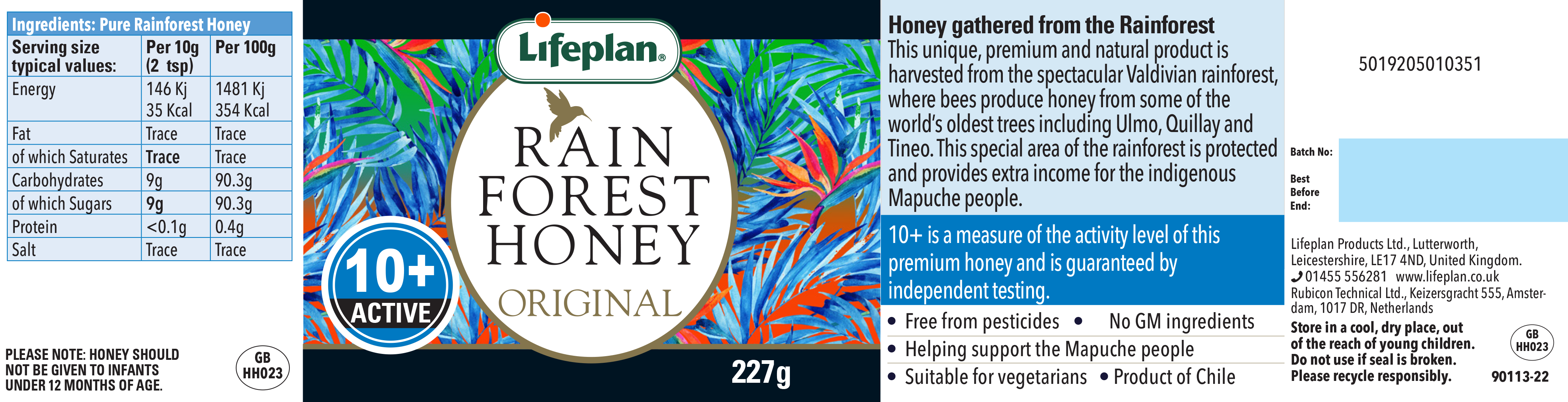 Rainforest Honey Active 10+