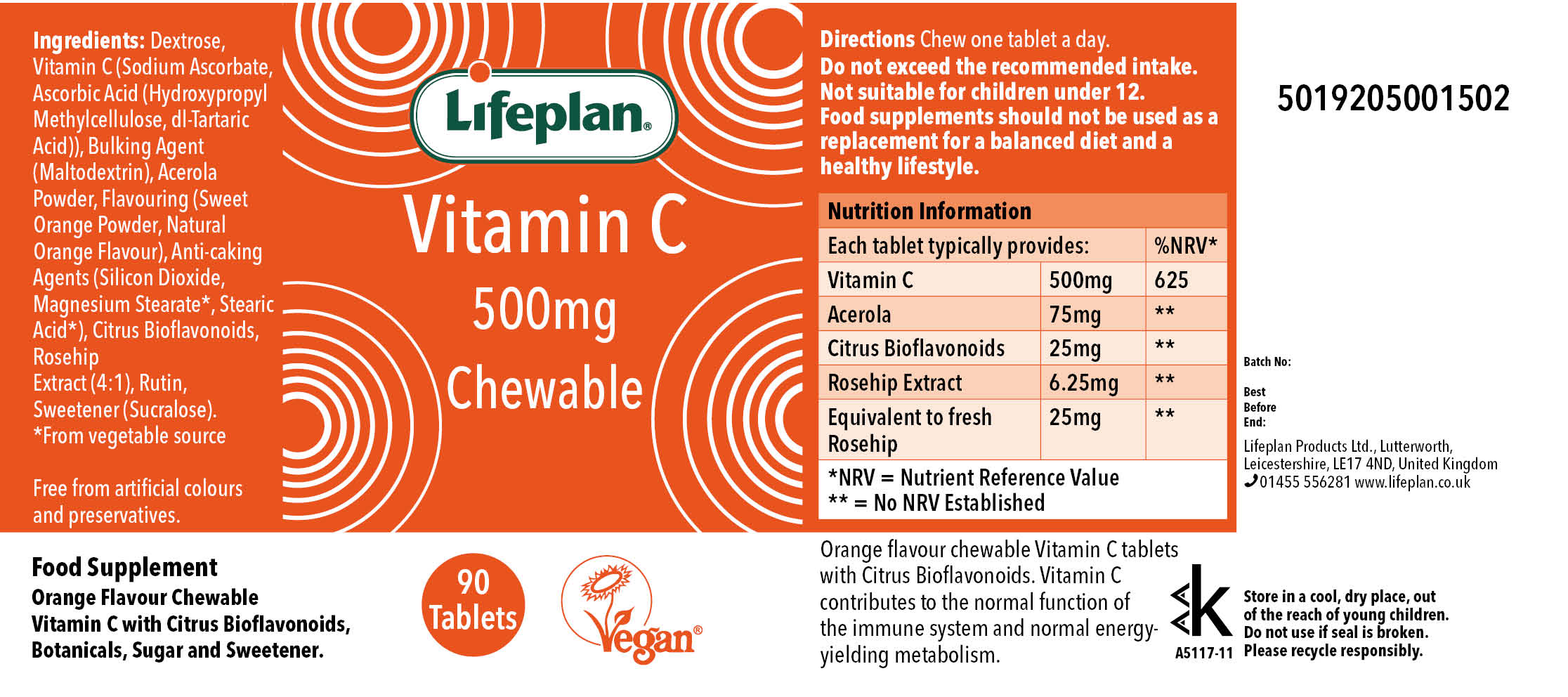 Vitamin C Chewable 500mg