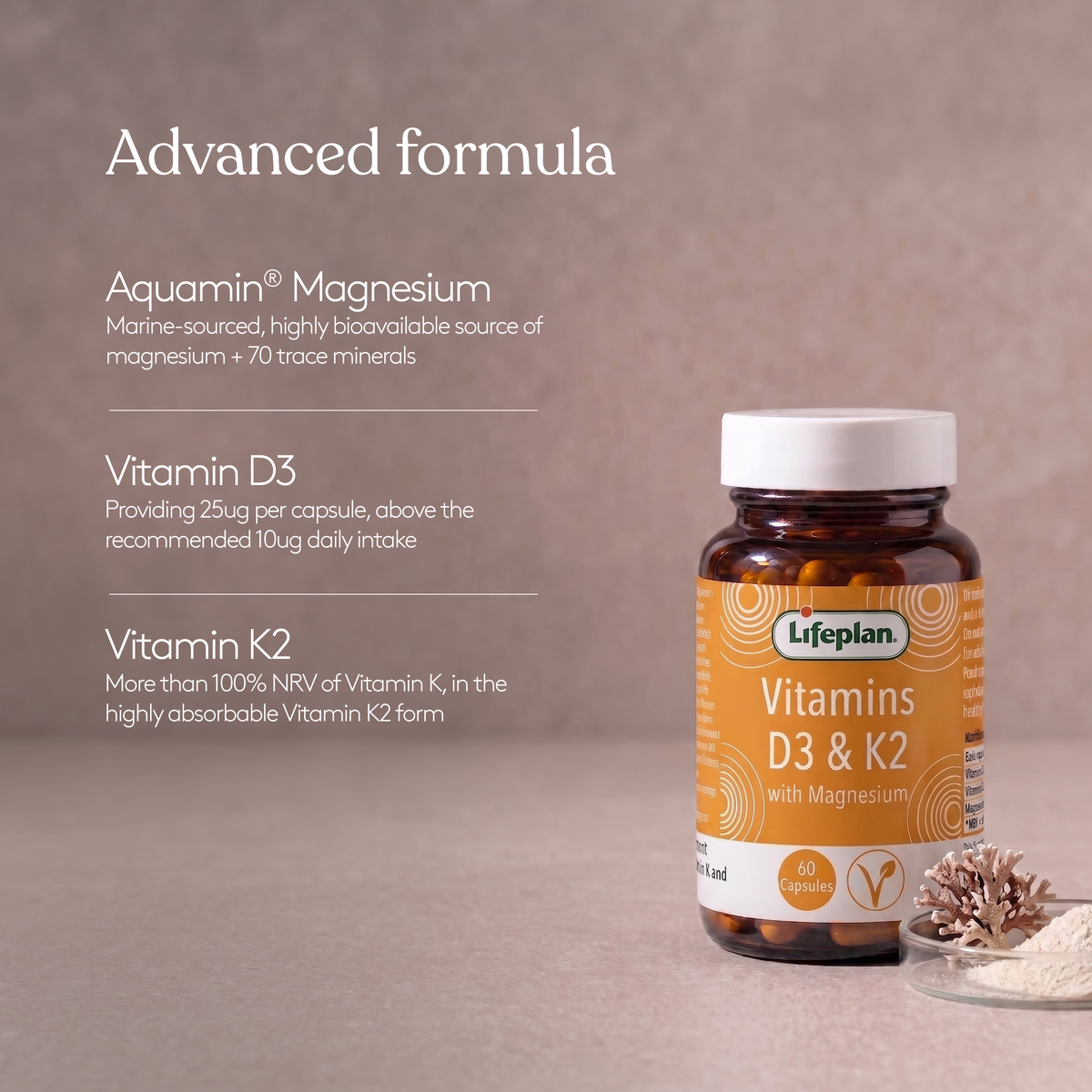 Vitamin D3 &, K2 with Magnesium