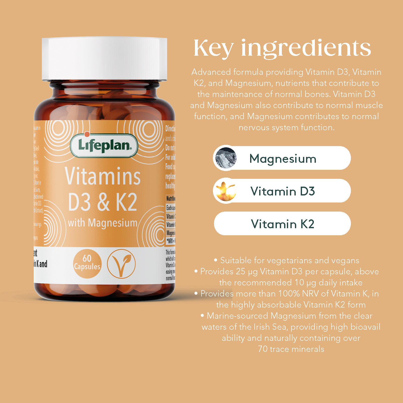 Vitamin D3 &, K2 with Magnesium