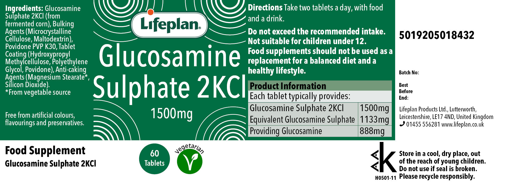 Glucosamine Sulphate 2KCL 1500mg