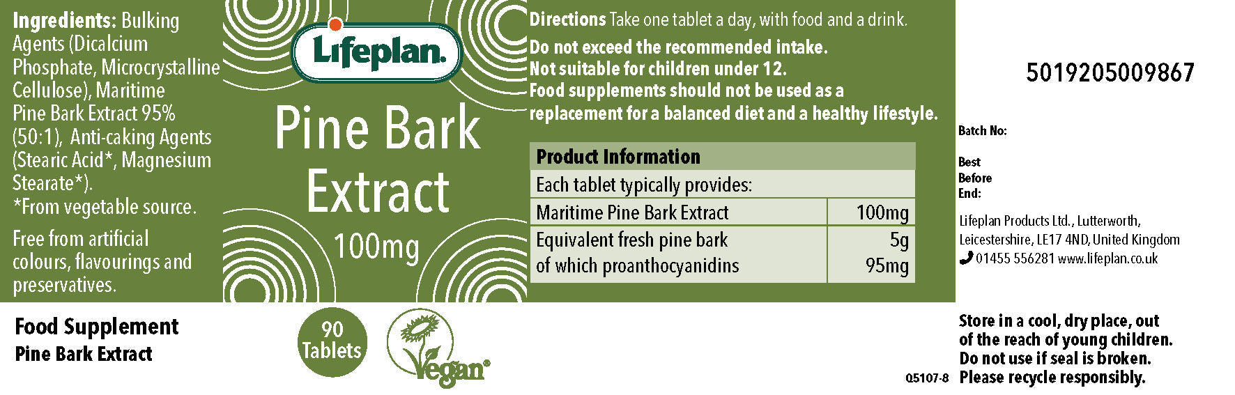 Pine Bark Extract 100mg