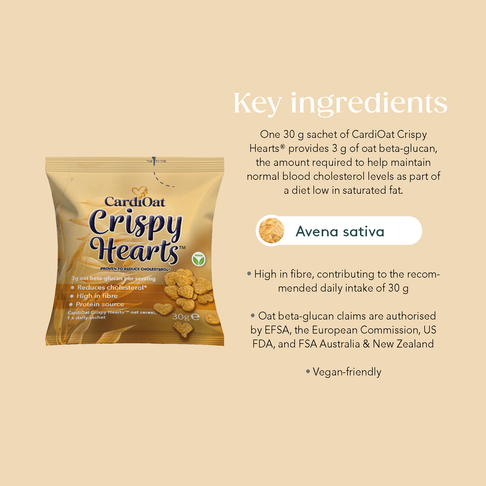 CardiOat Crispy Hearts® Oat Cereal