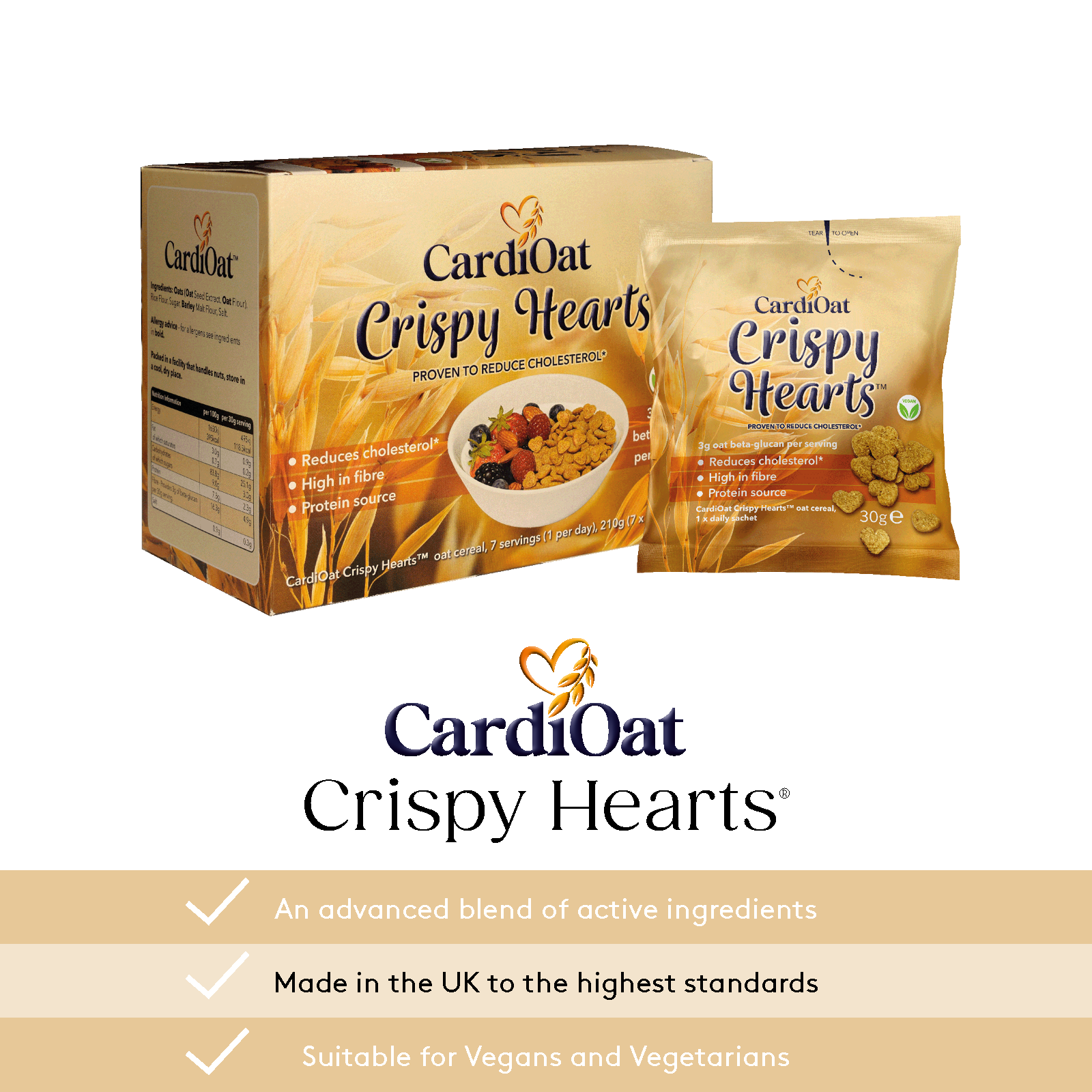CardiOat Crispy Hearts® Oat Cereal