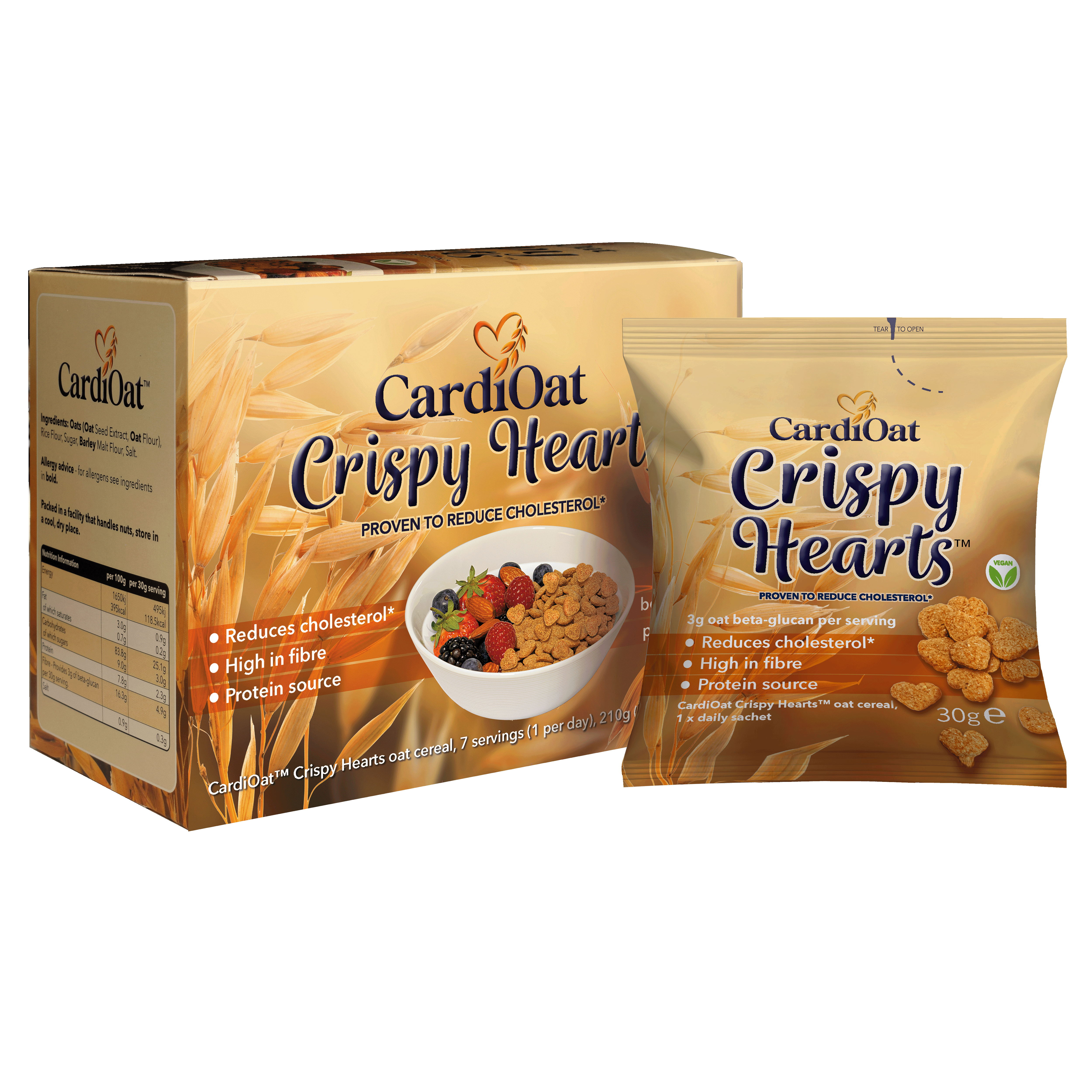 CardiOat Crispy Hearts® Oat Cereal