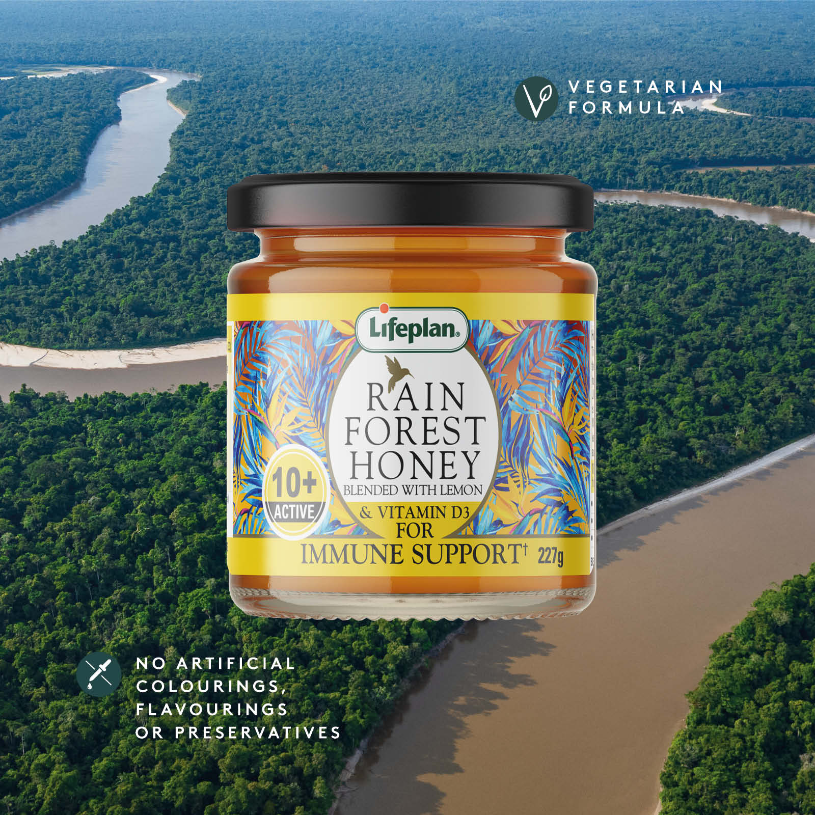 Rainforest Honey Active 10+ with Lemon and Vitamin D3